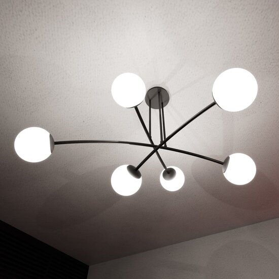 Emibig Emibig HALLDOR 6 BLACK - Plafonnier moderne pour un éclairage élégant