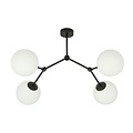 Emibig Emibig SPACE 4 BLACK/OPAL - Moderne plafondlamp voor sfeervolle verlichting