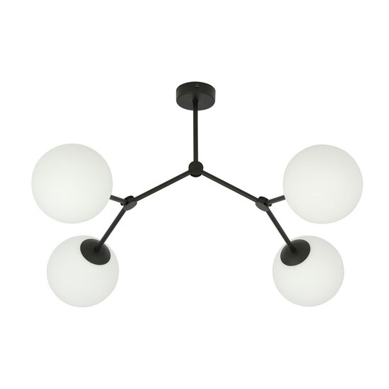 Emibig Emibig SPACE 4 BLACK/OPAL - Modern ceiling lamp for stylish lighting