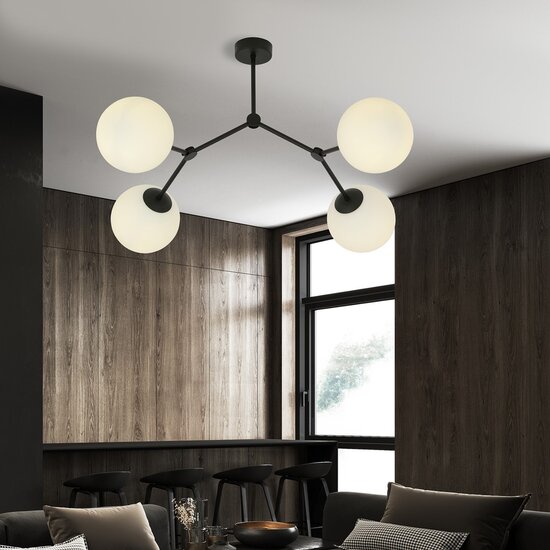 Emibig Emibig SPACE 4 BLACK/OPAL - Moderne Deckenlampe für stilvolle Beleuchtung