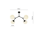 Emibig Emibig SPACE 4 BLACK/OPAL - Lampe de plafond moderne pour un éclairage élégant
