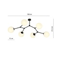Emibig Emibig SPACE 6 BLACK/OPAL - Moderne plafondlamp voor sfeervolle verlichting