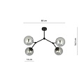 Emibig Emibig SPACE 4 BLACK/GRAFIT - Moderne plafondlamp voor sfeervolle verlichting