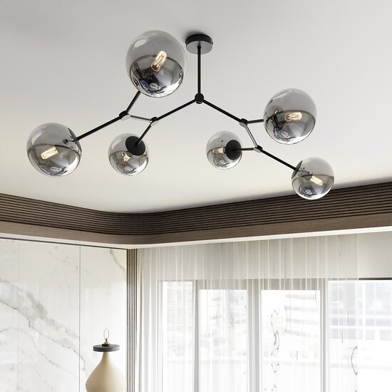 Emibig Emibig SPACE 6 BLACK/GRAFIT - Modern ceiling lamp for stylish lighting