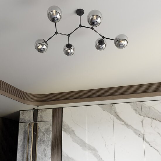 Emibig Emibig SPACE 6 BLACK/GRAFIT - Modern ceiling lamp for stylish lighting