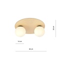 Emibig KENZO 2B - Lámpara de techo escandinava para cualquier habitación