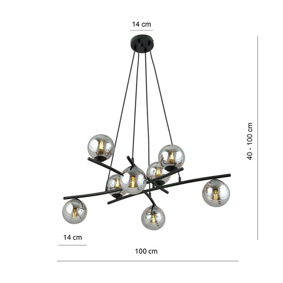Emibig Emibig ESSA 8 GRAFIT - Lampe suspendue moderne pour un éclairage élégant