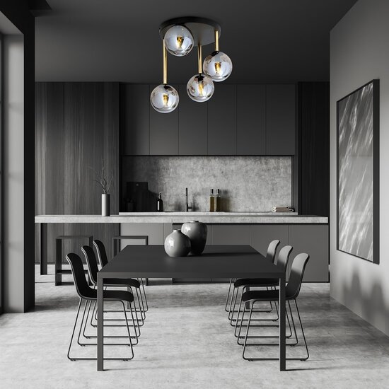 Emibig Emibig DOLCE 4 BL GRAFIT - Retro plafondlamp voor een stijlvolle uitstraling