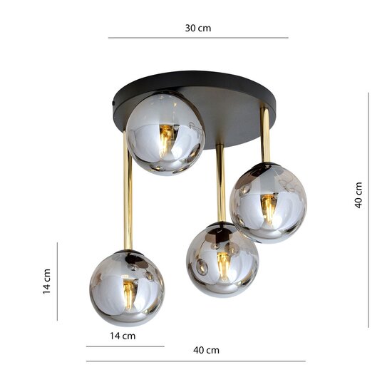 Emibig Emibig DOLCE 4 BL GRAFIT - Lampe de plafond rétro pour un look élégant
