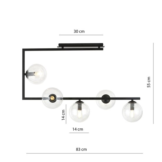 Emibig Emibig SOMA 5 BL TRANSPARENT - Lámpara de techo moderna para cualquier espacio