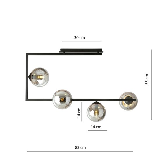 Emibig Emibig SOMA 4 BL GRAFIT - Modern ceiling lamp for stylish lighting