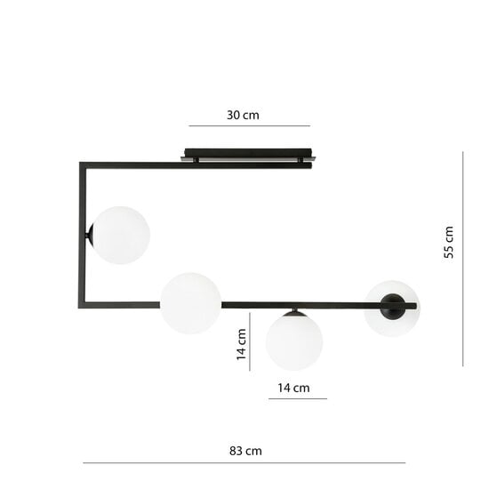 Emibig Emibig SOMA 4 BL OPAL - Moderne plafondlamp voor sfeervolle verlichting