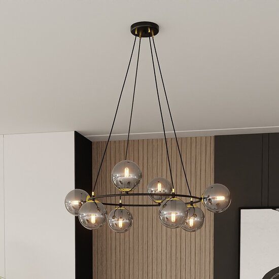 Emibig Emibig AZURA 8 BL GRAFIT - Elegant pendant lamp for a glamorous touch