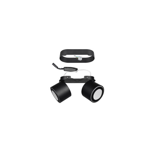 Trio Lighting Duo spot encastré ou en saillie 2x5W 3000K noir mat - Solution d'éclairage idéale pour tout espace