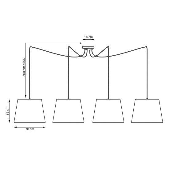 Emibig Emibig ASCOT 4 BEIGE - Lámpara colgante minimalista para cualquier espacio