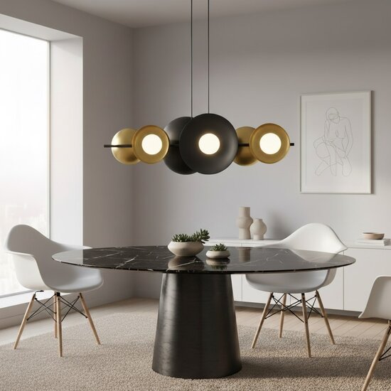 Emibig Emibig VOLUM 6 BL GOLD - Lámpara colgante minimalista para cualquier espacio