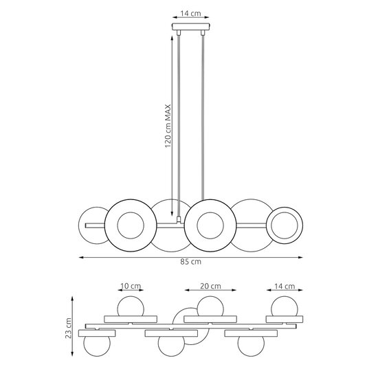 Emibig Emibig MODEL 6 BL MOKKA - Lámpara colgante minimalista para cualquier espacio