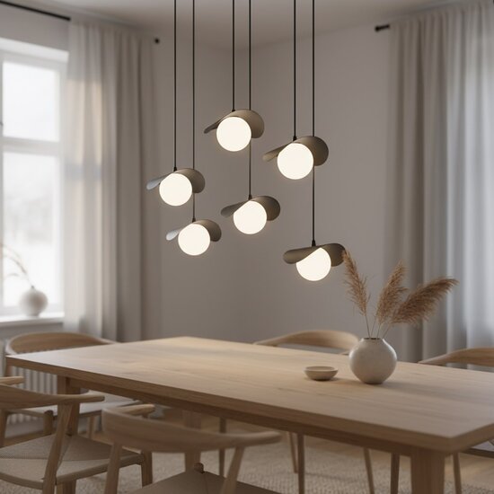 Emibig Emibig RITUAL 6 BLACK - Lampe suspendue moderne pour un éclairage stylé