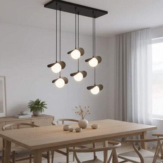 Emibig Emibig RITUAL 6 BLACK - Moderne hanglamp voor sfeervolle verlichting