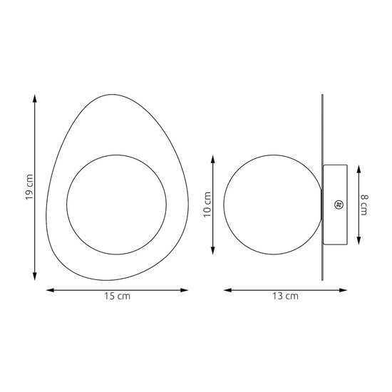 Emibig Emibig OVO K1 MOKKA - Applique murale moderne pour un éclairage chaleureux