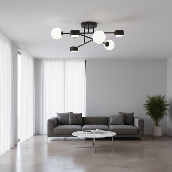 Emibig Emibig HOLON 6 BLACK - Lampe de plafond moderne pour un éclairage stylé