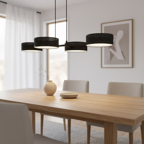 Emibig Emibig DRUMZ 4 BLACK - Lampe suspendue Japandi élégante pour tous les espaces