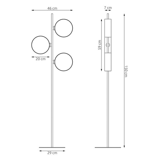 Emibig Emibig DRUMZ LP3 BLACK - Stylish floor lamp for any interior