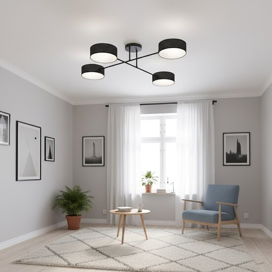 Emibig Emibig MAGA 4 BLACK - Stijlvolle plafondlamp voor elke ruimte