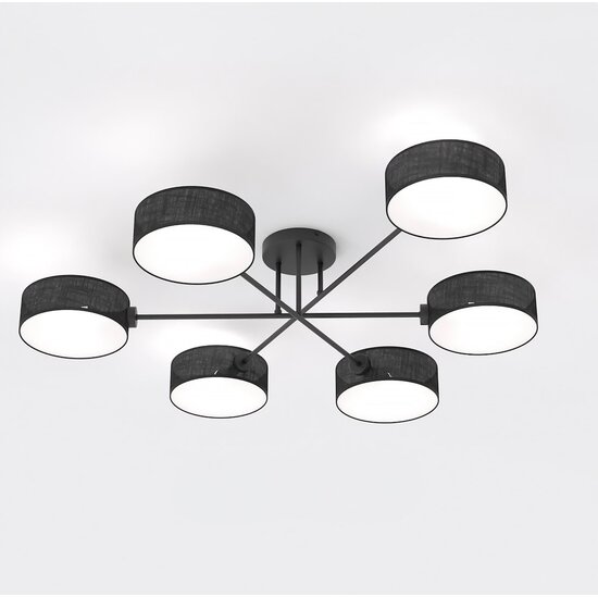 Emibig Emibig MAGA 6 BLACK - Stijlvolle plafondlamp voor elke ruimte