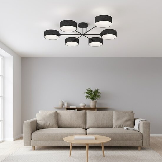 Emibig Emibig MAGA 6 BLACK - Stylish ceiling lamp for any space
