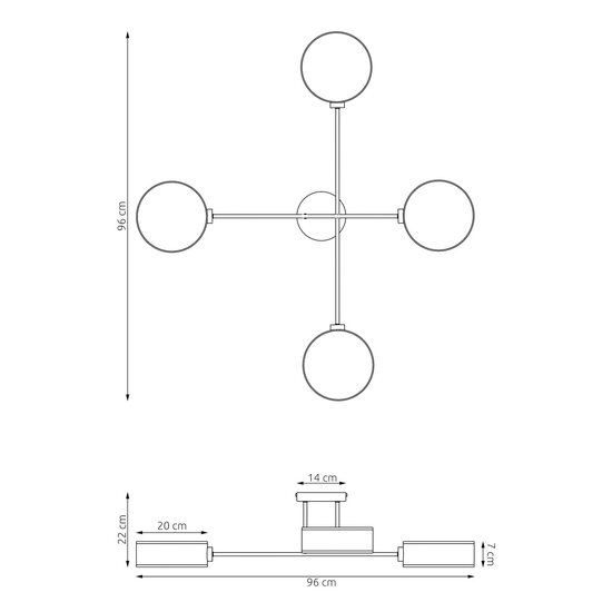 Emibig Emibig MAGA 4 BROWN - Stilvolle Deckenlampe für jeden Raum