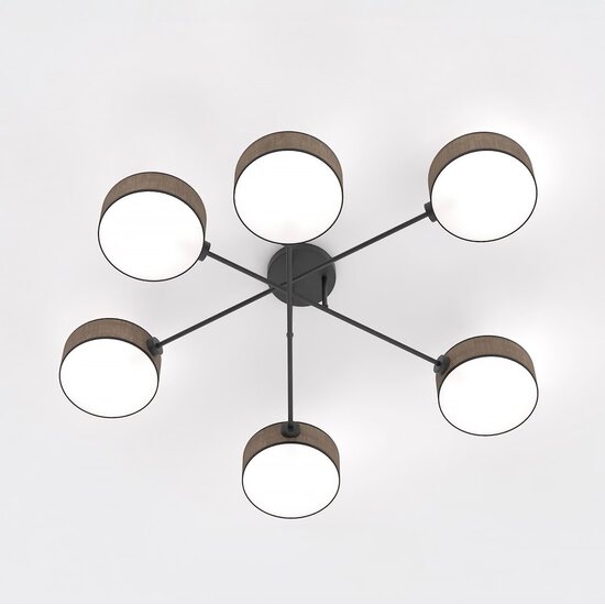 Emibig Emibig MAGA 6 BROWN - Stijlvolle plafondlamp voor elke ruimte