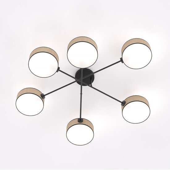 Emibig Emibig MAGA 6 RATTAN - Lampe de plafond élégante pour tous les espaces