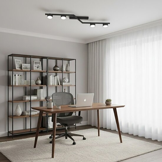 Emibig Emibig SKAN 4 BLACK - Moderne plafondlamp voor sfeervolle verlichting