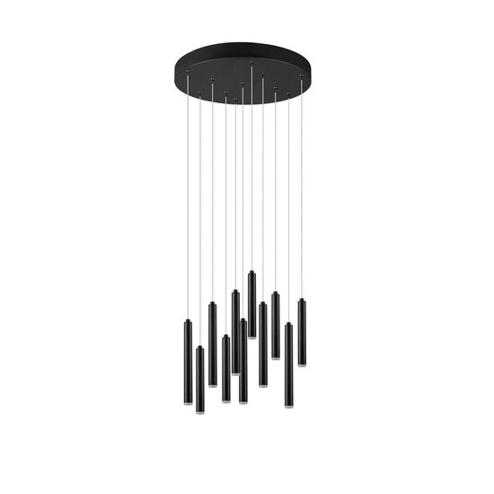 Trio Lighting Runde stabförmige Hängelampe 11xLED DIM 2,8W 3000K mattschwarz - Schaffen Sie eine gemütliche Atmosphäre in Ihrem Raum