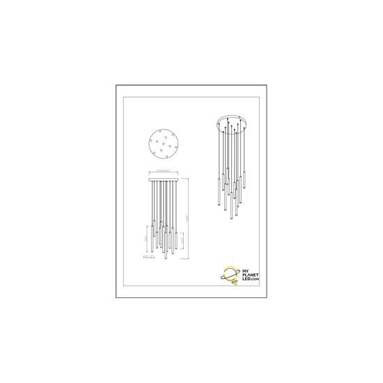 Trio Lighting Runde stabförmige Hängelampe 11xLED DIM 2,8W 3000K mattschwarz - Schaffen Sie eine gemütliche Atmosphäre in Ihrem Raum