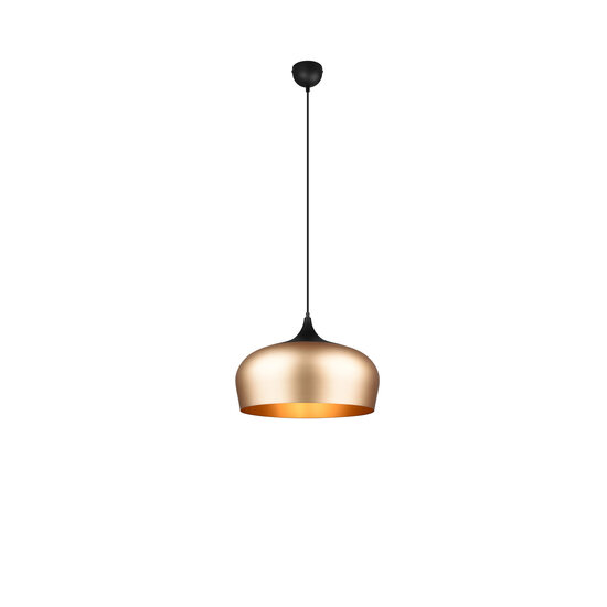 Trio Lighting Lampe suspendue en forme de cloche réglable 1xE27 laiton mat - Parfaite pour tout espace