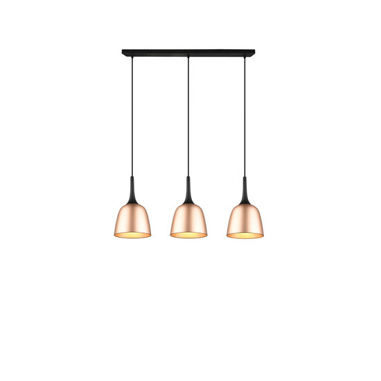 Trio Lighting 3-teilige kelchförmige Hängelampe 3xE27 Messing matt - Elegante Beleuchtung für jedes Interieur