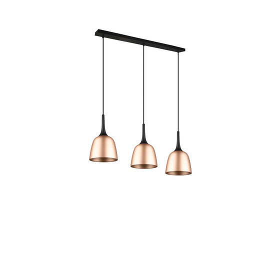 Trio Lighting lámpara colgante en forma de cáliz 3xE27 latón mate - Iluminación elegante para cualquier interior