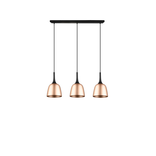 Trio Lighting lámpara colgante en forma de cáliz 3xE27 latón mate - Iluminación elegante para cualquier interior