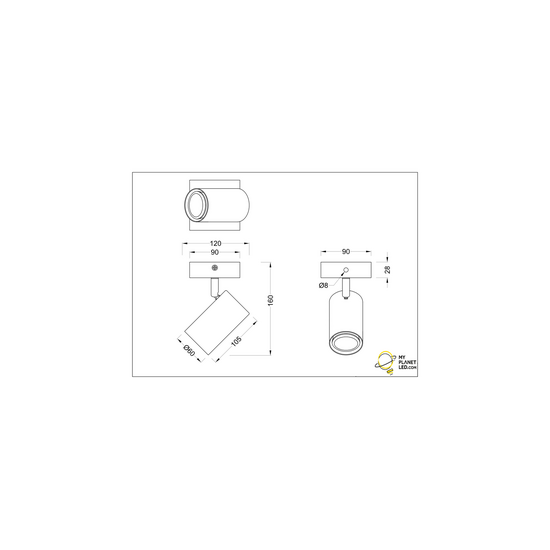 Trio Lighting Spot mural/plafond orientable 1xGU10 nickel mat - Idéal pour un éclairage moderne