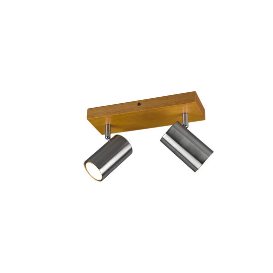 Trio Lighting Duo wendbare plafondspot 2xGU10 mat nikkel - Perfect voor elke ruimte