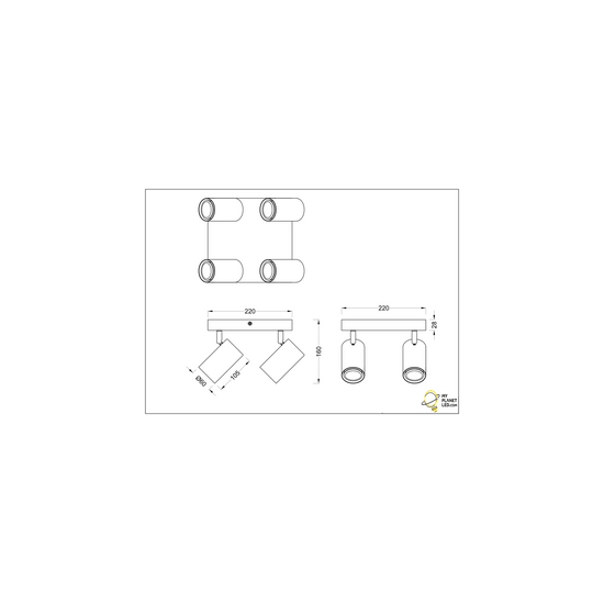 Trio Lighting Spot de plafond carré 4 tubes 4xGU10 nickel mat - Éclairage idéal pour chaque espace