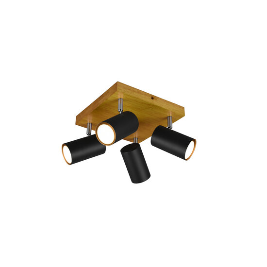 Trio Lighting Square matt black 4-ceiling spot 4xGU10 - Ideal lighting for any space
