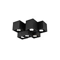 Trio Lighting Lampe de plafond 6 blocs inégaux 6xGU10 noir mat - Éclairage moderne pour tous les espaces