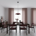 Emibig Emibig BABEL 1 BURGUNDY BL - Lampe suspendue scandinave élégante