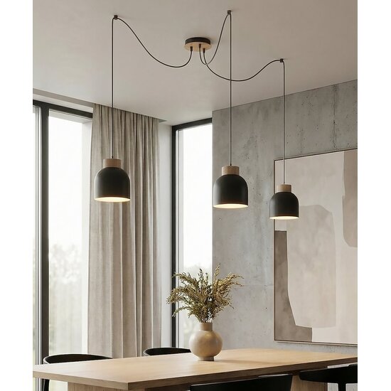 Emibig Emibig KRU 3 BLACK - Scandinavian pendant lamp for any space