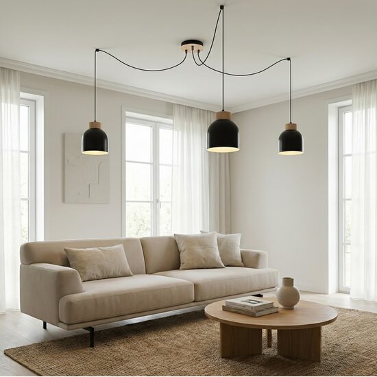 Emibig Emibig KRU 3 BLACK - Lampe suspendue scandinave pour tous les espaces