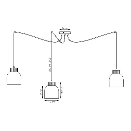 Emibig Emibig KRU 3 BLACK - Scandinavian pendant lamp for any space