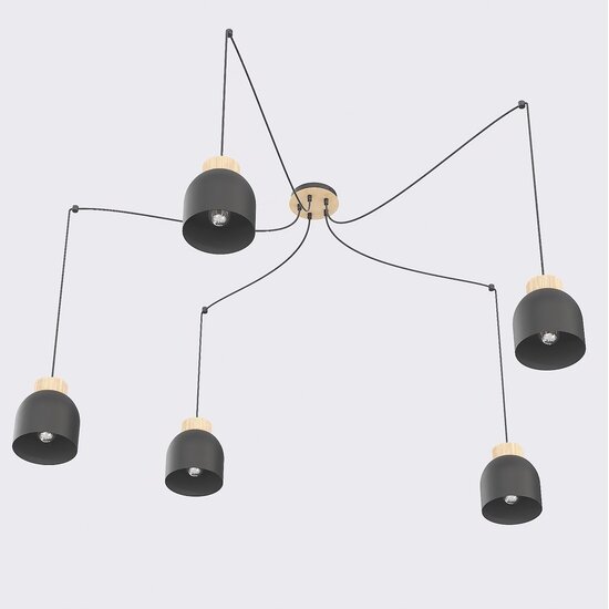 Emibig Emibig KRU 5 BLACK - Scandinavian pendant lamp for any space